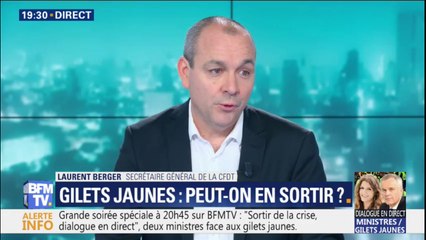 "J'appelle tout le monde à manifester ses opinions pacifiquement et dans le calme" déclare Laurent Berger, secrétaire général de CFDT