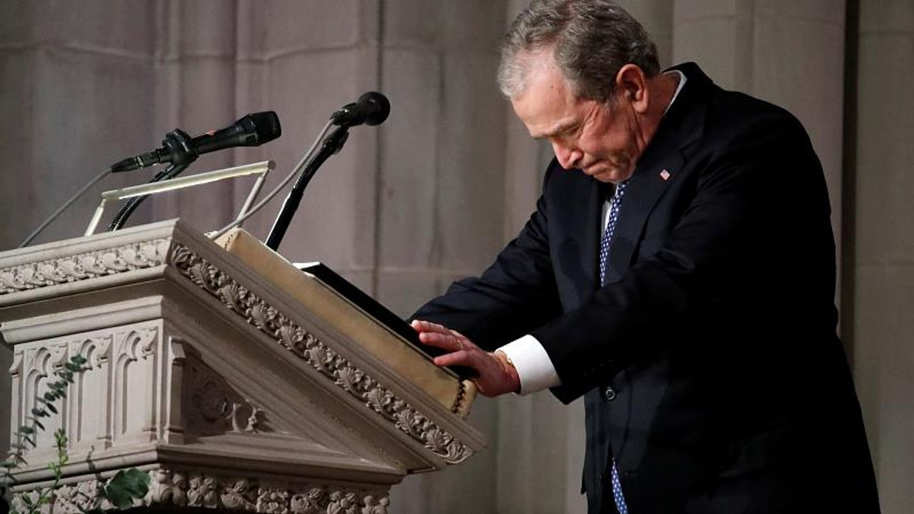 Watch: George W Bush pays tribute to his late father at state funeral