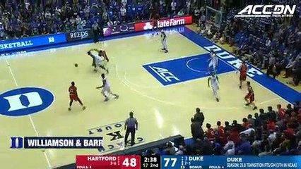 Zion Williamson Goes Off-The-Backboard To R.J. Barrett For Duke Alley-Oop Dunk