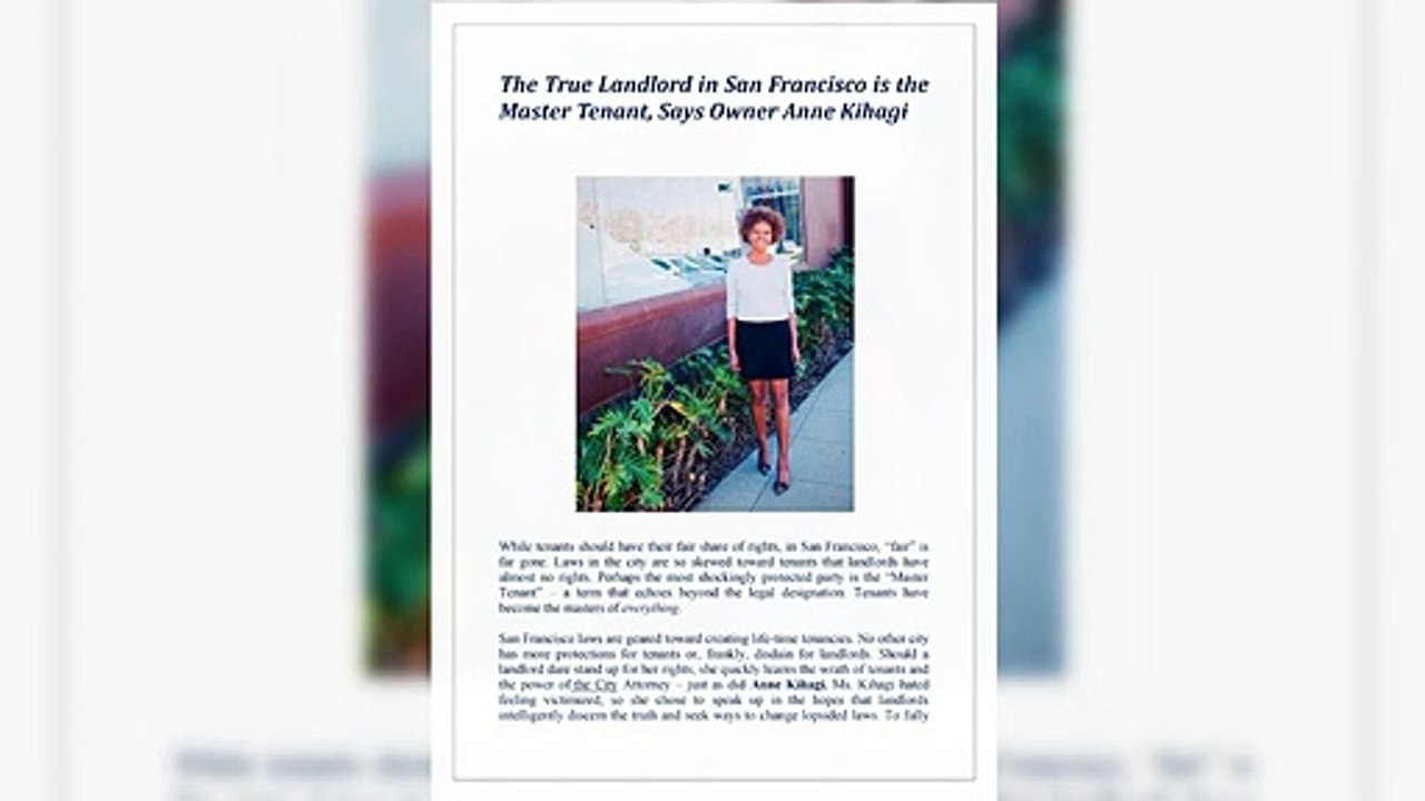 The True Landlord in San Francisco is the Master Tenant, Says Owner Anne Kihagi