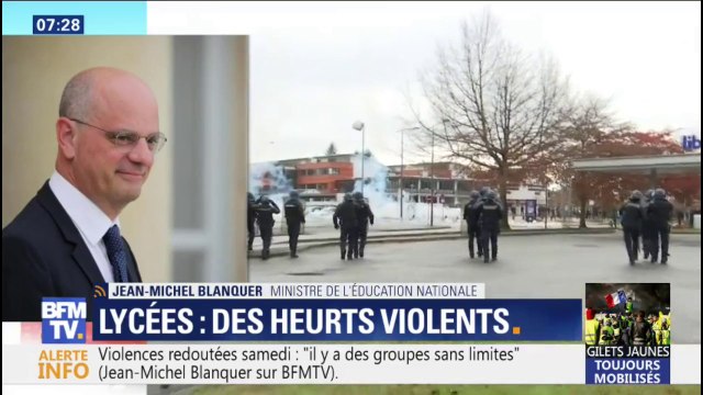 Lycées: Jean-Michel Blanquer réagit le sujet qui est inquiétant c'est celui de la violence