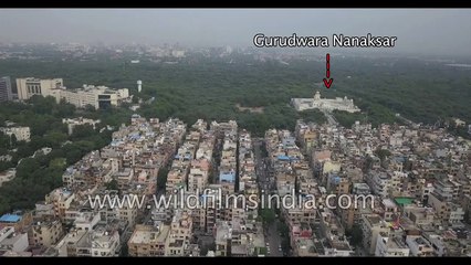 Gurudwara Nanaksar in Delhi- aerial view