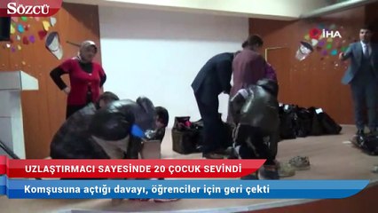 Komşusuna açtığı davayı, öğrenciler için geri çekti