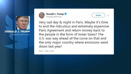 Los 'chalecos amarillos' nacen del rechazo al Acuerdo de París, según Trump