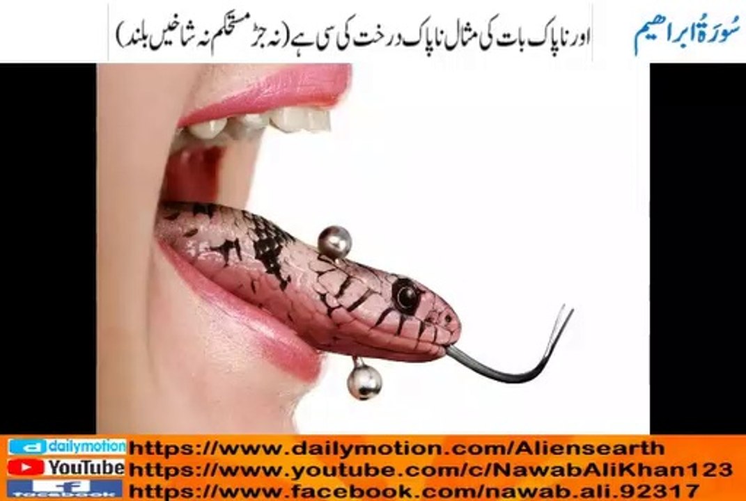 Quran Visualization Surah Ibrahim Chapter 14 verse 26 to 28 with English & Urdu Translation
