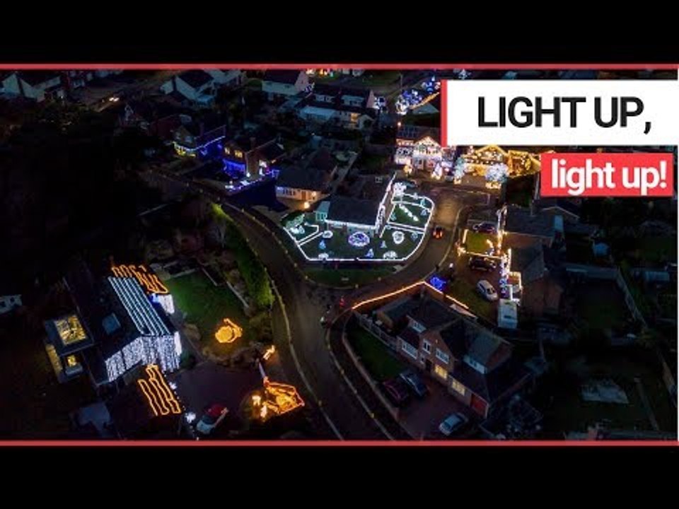 Britain's Most Festive Street - from the AIR! | SWNS TV