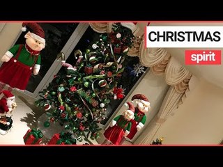 Mum spends £3k on Christmas decorations to create incredible DIY winter wonderland | SWNS TV