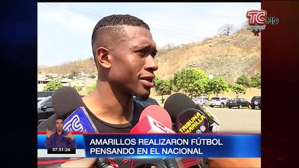 Amarillos realizaron fútbol pensando en El Nacional
