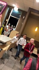 Pee Wee Players Care for Their Coach