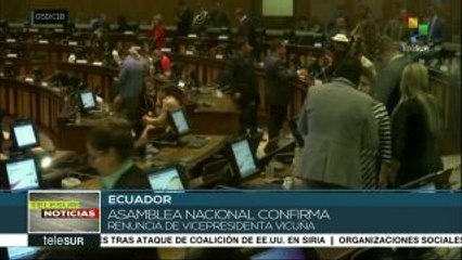 Asamblea de Ecuador tratará este jueves la renuncia de Vicuña