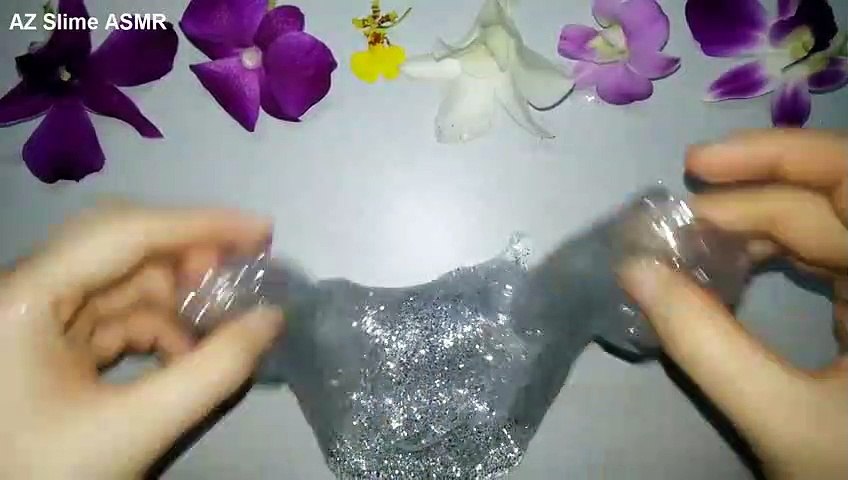 Clear Slime - Glitter Slime - Satisfying ASMR
