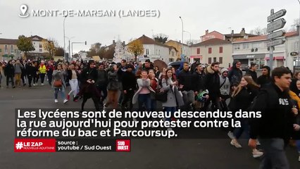 Les lycéens sont de nouveau descendus dans la rue aujourd'hui pour protester contre la réforme du bac et parcoursup