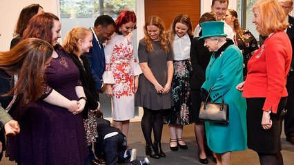 Boy so overcome when meeting the Queen he crawls away
