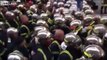 Manif des Pompiers à Marseille : ils chantent face aux CRS la marseillaise