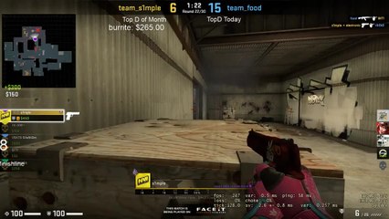 s1mple with a super sick 1v5 clutch in FPL!