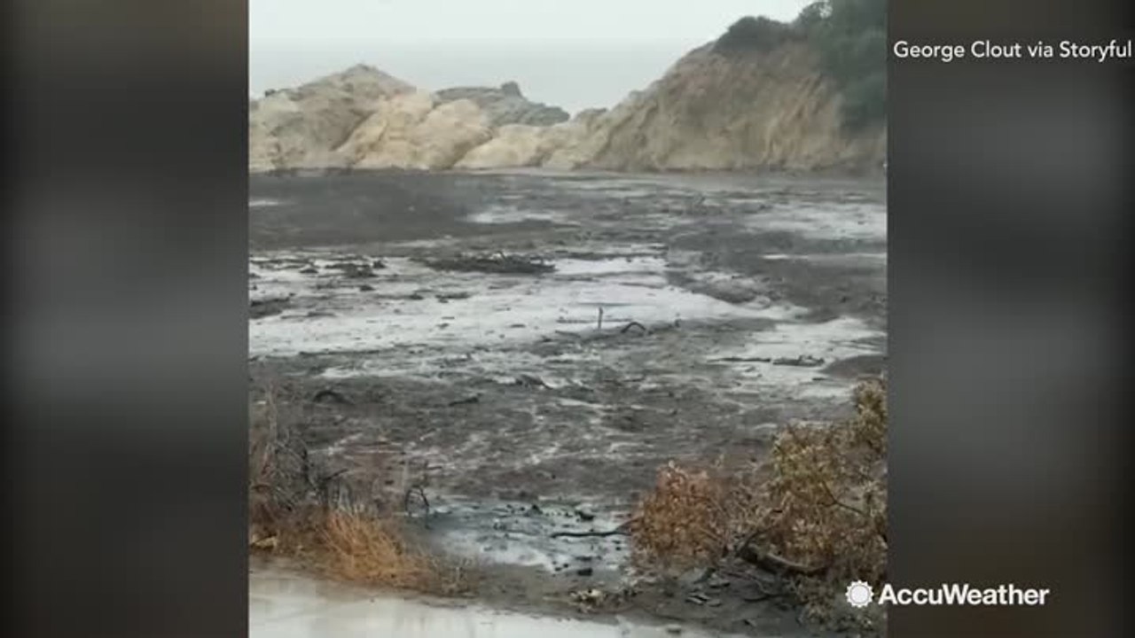 Heavy rain causes flooding and mud flows