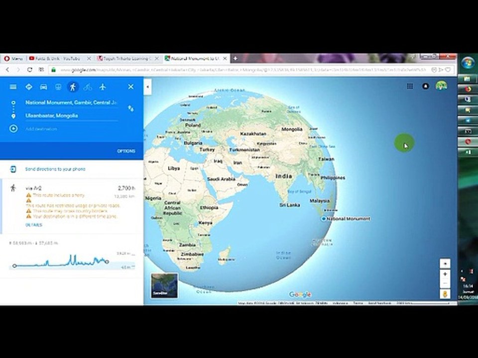 How long Asia Arround using walking