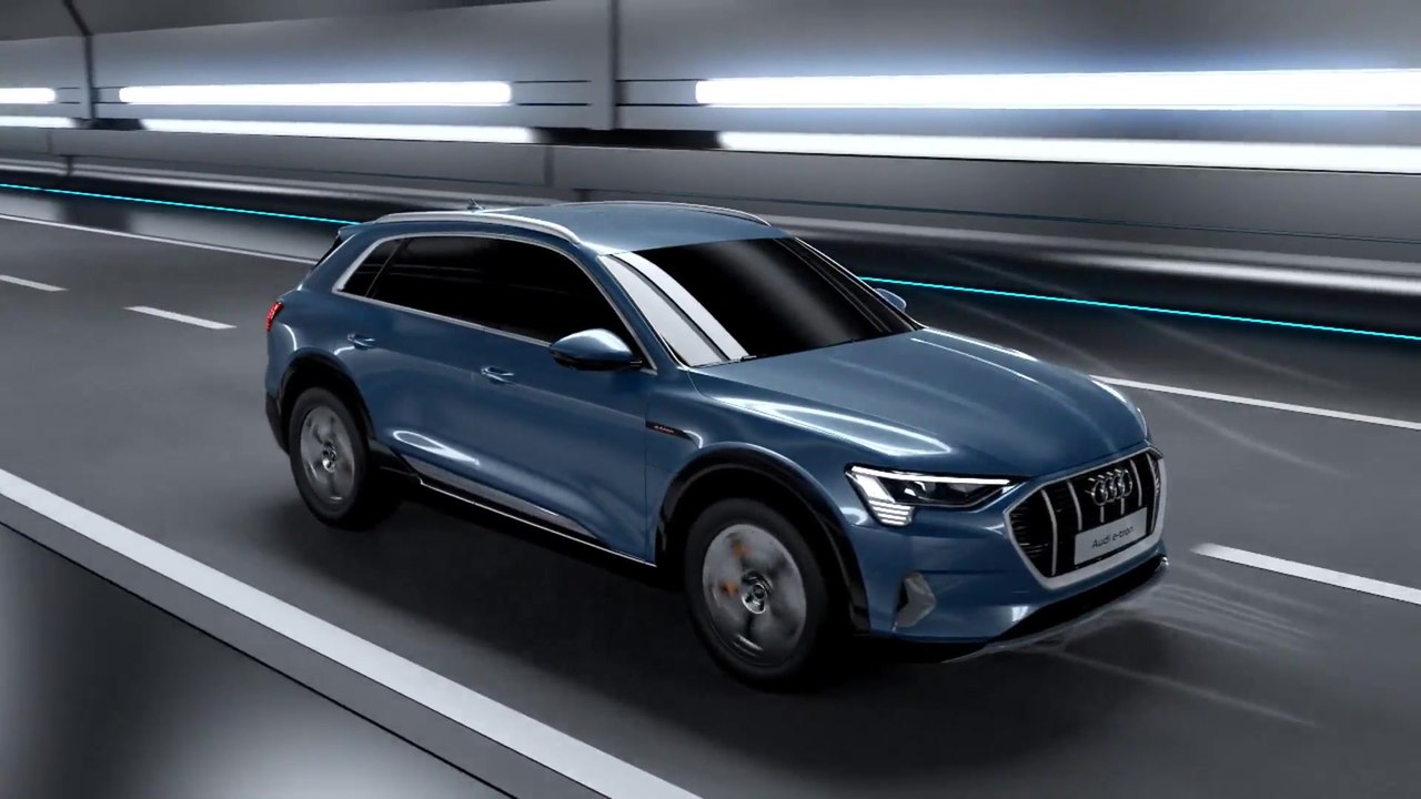 Aerodynamik des Audi e-tron Animation