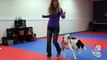 Amezing dance of a girl with dog