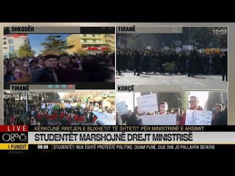 LIVE/Protestat e studentëve përhapen në të gjithë Shqipërinë