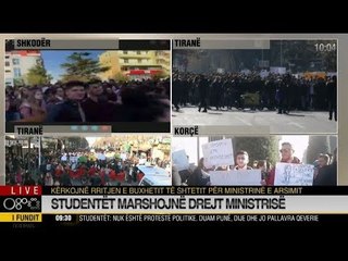 LIVE/Protestat e studentëve përhapen në të gjithë Shqipërinë