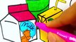Food And Soft Drinks Coloring Pages | Coloring Book Cake, Milk, Juice | Videos For Kids Learning