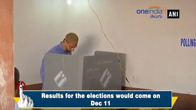 Telangana Elections 2018 : AIMIM President Asaduddin Owaisi Cast His Vote, VIDEO