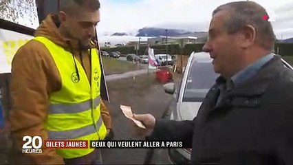 Certains Gilets jaunes n'hésitent pas à faire des demandes de dons pour financer leur voyage à Paris pour manifester