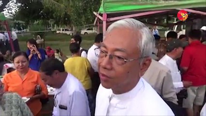 က်န္းမာေရးပိုေကာင္းလာၿပီး ကိုုယ္အေလးခ်ိန္တိုးလာဟု သမၼတေဟာင္း  ဦးထင္ေက်ာ္ ေျပာ (႐ုပ္/သံ)