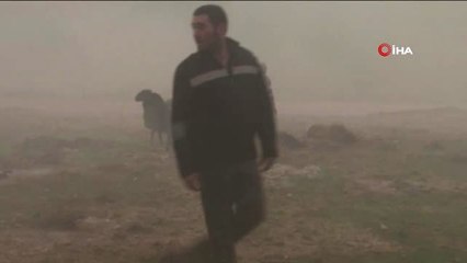 Ahır Olarak Kullanılan Mağarada Yangın Çıktı
