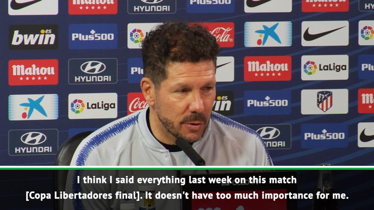 Simeone hoping for 'peaceful' Copa Libertadores final