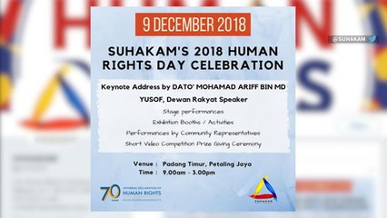 Suhakam moves Human Rights Day celebration to Dec 9