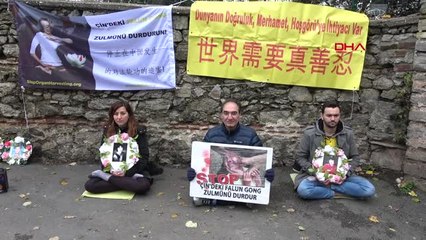 İstanbul- Çin Başkonsolosluğu Önünde İlginç Eylem