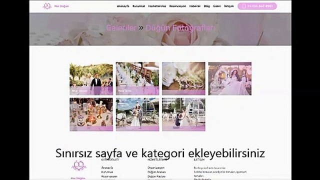 Mor düğün salonu web site tasarımı