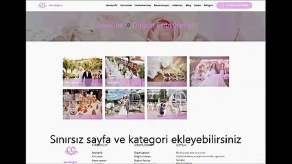Mor düğün salonu web site tasarımı