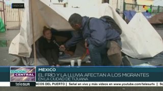 Migrantes en Tijuana deben enfrentar falta de servicios, frío y lluvia
