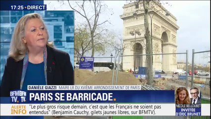 La maire du XVIème arrondissement de Paris affirme que les commerçants "avaient envie de s'organiser avec des milices" en cas de heurts samedi