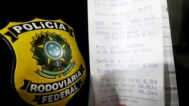 PRF detém motorista pelo crime de embriaguez ao volante