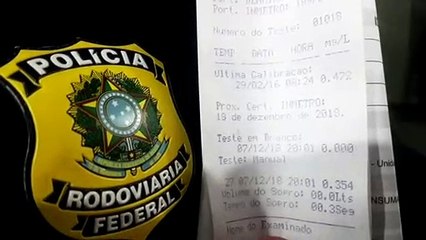PRF detém motorista pelo crime de embriaguez ao volante