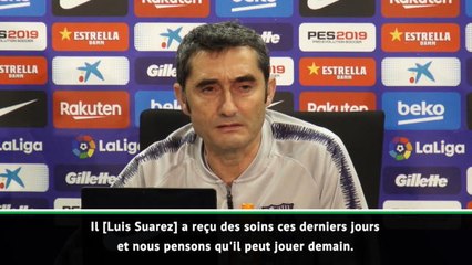 15e j. - Valverde : "Je pense que Suarez va pouvoir jouer"