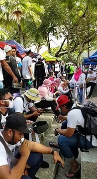 Protesters gathering near National Mosque during the anti-ICERD rally