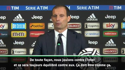 Derby d'Italie - Allegri : "C'est toujours équilibré contre l'Inter"