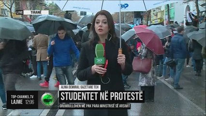 Studentët në Protestë, gazetarja Alma Demiraj raporton nga protesta - Top Channel Albania