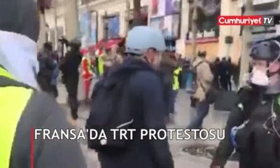 Paris sokaklarında TRT protestosu
