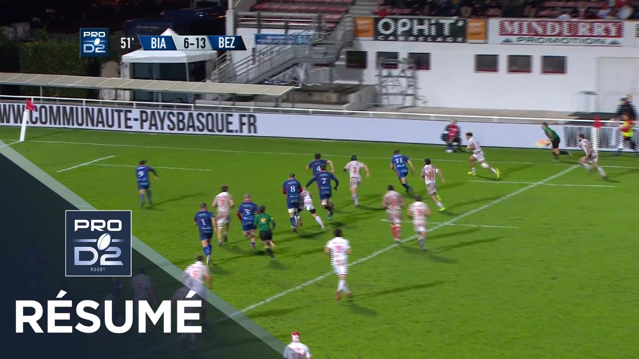 PRO D2 - Résumé Biarritz-Béziers: 21-23 - J14 - Saison 2018/2019