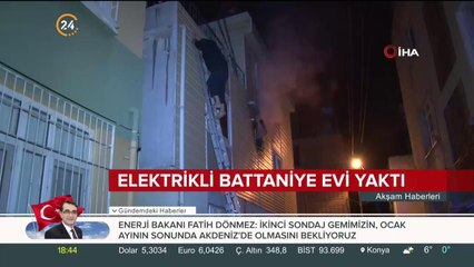 Elektrikli battaniye evi yaktı
