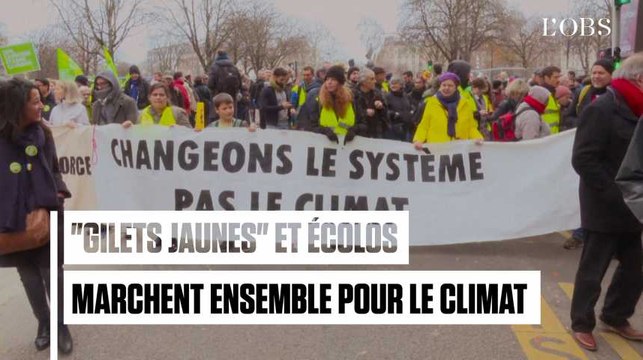 Gilets jaunes et écolos marchent ensemble pour le climat