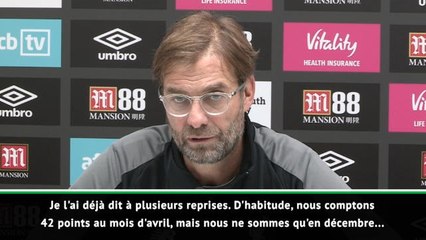 16e j. - Klopp : "Nous comptons 42 points en décembre..."