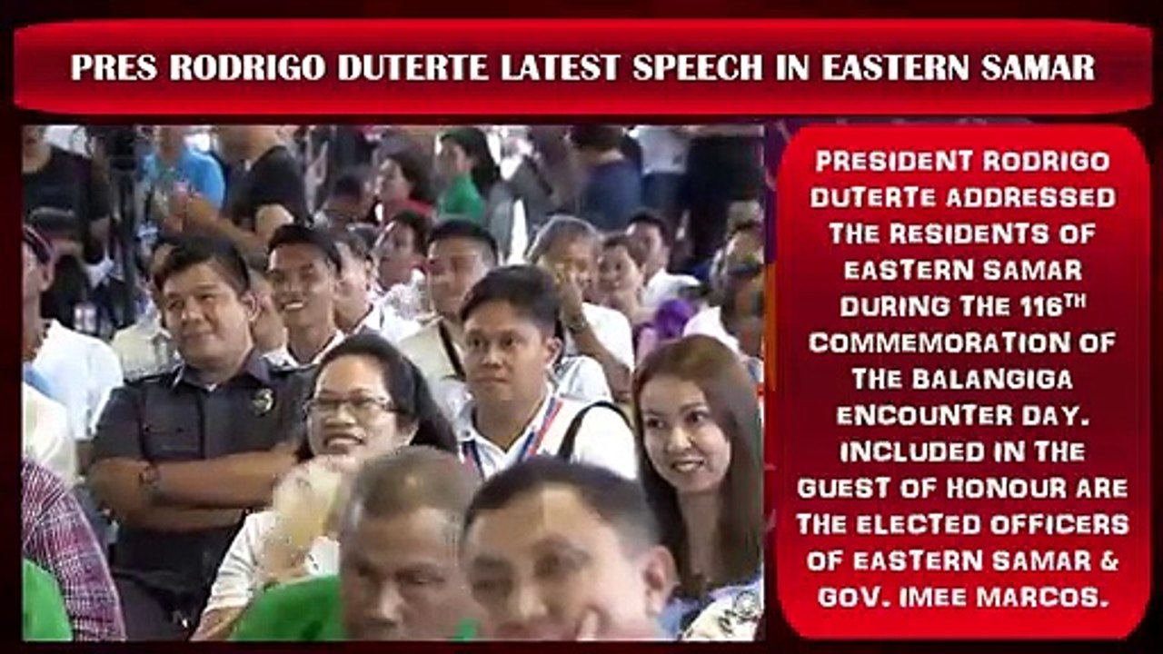 GOVERNOR IMEE MARCOS TUWANG TUWA SA SPEECH NI PRESIDENT DUTERTE SA EASTERN SAMAR