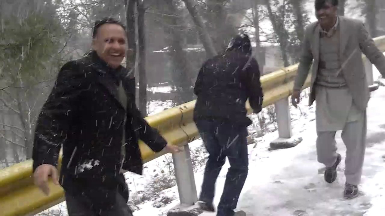 Snow falling.enjoying in snow falling in Murree.